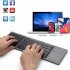 Bluetooth Keyboard Wireless Three folding Mini Keyboard with Touchpad for Tablet Phone Computer black