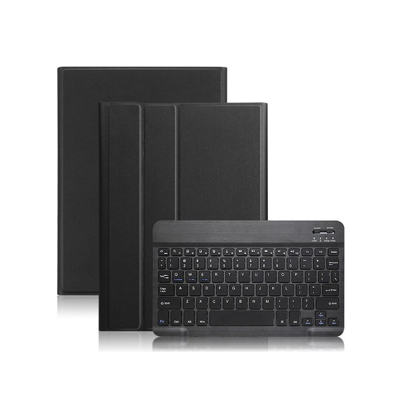 Bluetooth Keyboard for Samsung Galaxy Tab A 10.1inch 2019 SM-T510/T515 Colorful Backlit Wireless Keyboard with PU Leather Case  black
