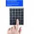 Bluetooth Number Pad Rechargeable 28 Keys Wireless Mini Numeric Keypad Numpad for Tablet Computer White