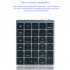 Bluetooth Number Pad Rechargeable 28 Keys Wireless Mini Numeric Keypad Numpad for Tablet Computer White