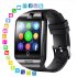 Bluetooth Smart Watch Men Q18 With Touch Screen Big Battery Support TF Sim Card Camera for Android Phone Smartwatch black