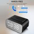 Bluetooth Speaker 15w Wireless Charging Led Alarm Clock Portable Fm Audio White