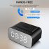 Bluetooth Speaker 15w Wireless Charging Led Alarm Clock Portable Fm Audio Black