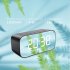 Bluetooth Speaker Alarm Clock Mirror Display Multi functional Audio With Dual Alarm Mode 3 level Brightness White