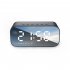 Bluetooth Speaker Alarm Clock Mirror Display Multi functional Audio With Dual Alarm Mode 3 level Brightness White
