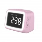 Bluetooth Speaker HD Mirror Display Led Digital Smart Alarm Clock Night Light Card FM Audio Player pink