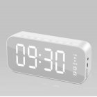 Bluetooth Speaker Mirror Multifunction Led Alarm Clock with Built-in Microphone Silver