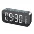 Bluetooth Speaker Mirror Multifunction Led Alarm Clock with Built in Microphone Silver