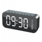 Bluetooth Speaker Mirror Multifunction Led Alarm Clock with Built-in Microphone black