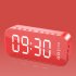 Bluetooth Speaker Mirror Multifunction Led Alarm Clock with Built in Microphone Silver