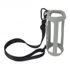 Bluetooth Speaker Silicone Case Portable Audio Storage Bag With Shoulder Strap Carabiner Compatible For JBL Flip6 silver gray