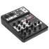Bluetooth Wireless 4 channel Audio Mixer Portable Sound Mixing Console USB Interface black