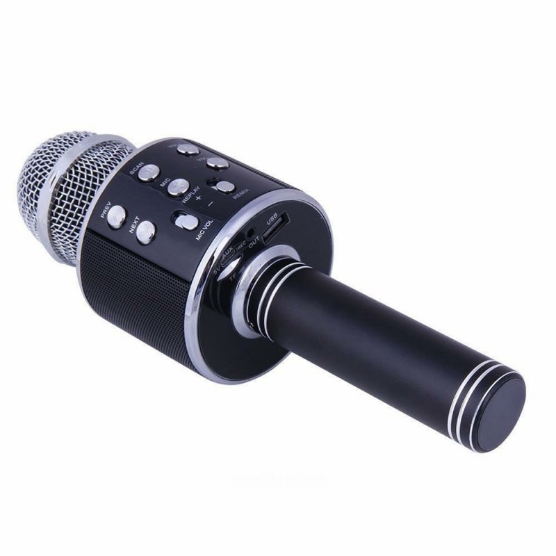 Bluetooth Wireless Condenser Magic Karaoke Microphone Mobile Phone Player MIC Speaker Record Music black_Ws858