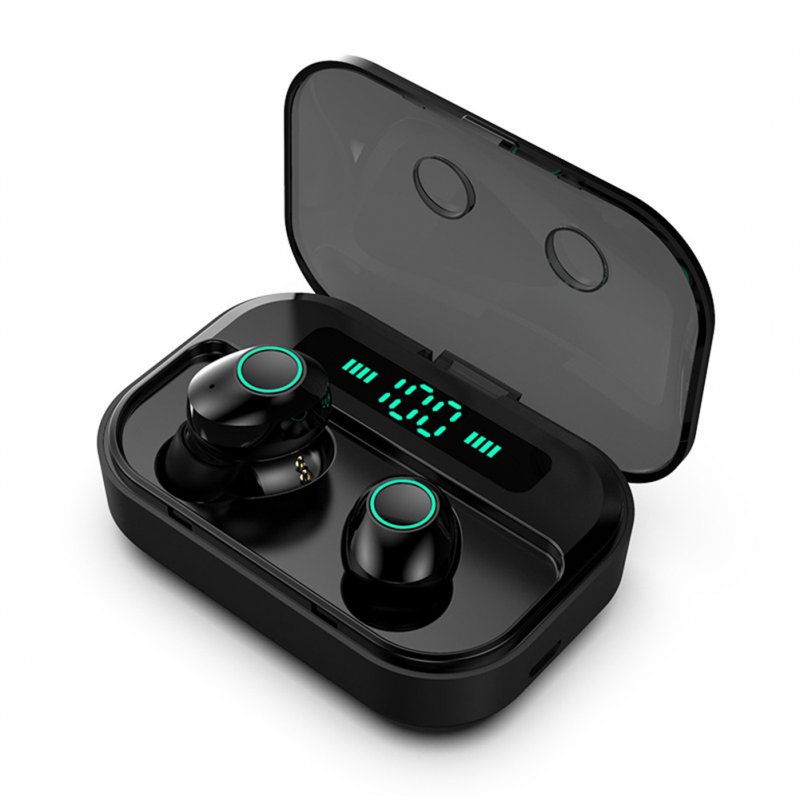 Bluetooth-compatible Headphones Waterproof Sports In-ear Stereo Earbuds Wireless Tws Headset With Noise Cancelling Hd Microphone Tg02 single display
