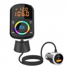 Bluetooth-compatible 5.0 Car FM Transmitter Kit Dual Display Pd3.0/qc3.0 Fast Charger Mp3 Player With Atmosphere Lights Handsfree Call yellow