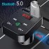 Bluetooth compatible 5 0 Fm Car  Transmitter Wireless Audio Receiver Hands free Calling 2 1a Mp3 Player Dual Usb Fast Charger Rose gold