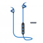 Bluetooth-compatible 5.0 Headset Binaural True Stereo Support Card Mp3 Wireless Sports Hanging Neck Magnetic Earplugs Headphone blue