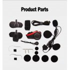 Bluetooth-compatible 5.0 Motorcycle Cycling Helmet Headset 2000m 6 Riders Intercom Headphone Rechargeable red