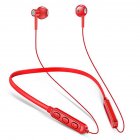 Bluetooth-compatible 5.0 Wireless Headset Hanging Neck Running Sports Earbud Noise Reduction Binaural Earphone A10 Red