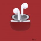 Bluetooth-compatible Earphone Wireless Waterproof Deep Bass Earbuds Stereo Sport Headset With Mic Red