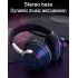 Bluetooth compatible Headset RGB Bass Stereo Retractable Folding Design Wireless Headset Black