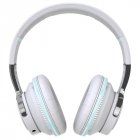 Bluetooth-compatible Headset RGB Bass Stereo Retractable Folding Design Wireless Headset White