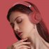 Bluetooth compatible Headset RGB Bass Stereo Retractable Folding Design Wireless Headset Red