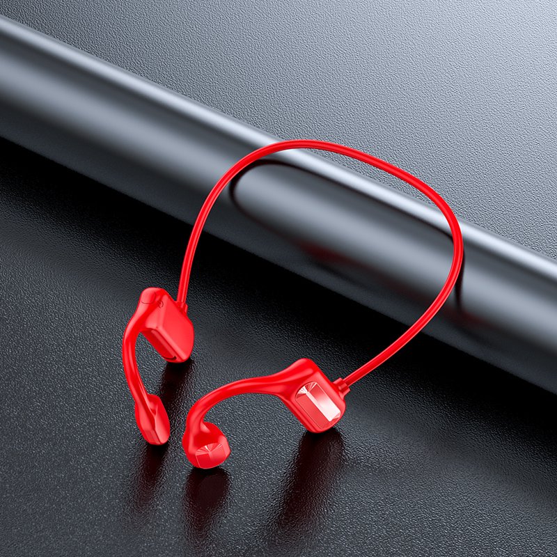Bluetooth-compatible  Earphones Bone Conduction Headphones Bl09 Ear-mounted Music Wireless Sports Stereo Earplugs Headset Red_Packing box