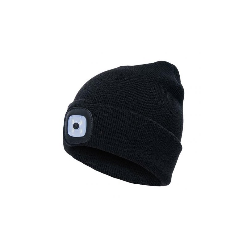 Bluetooth-compatible Headphone  Hat Led Light Outdoor Traveling Luminous Knitted Hat Black