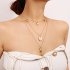 Bohemia Multilayer Coconut Tree Shell Choker Necklace Alloy Seashell Pendant Necklace for Women Gold