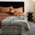 Boho Throw Blanket With Tassel Lightweight Breathable Super Soft Decorative Throw Blanket For Home Decor red 130 x 160CM