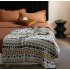 Boho Throw Blanket With Tassel Lightweight Breathable Super Soft Decorative Throw Blanket For Home Decor yellow 130 x 160CM