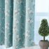 Bombax Flower Printing Curtains for Bedroom Living Room Balcony Window Shading blue 1m wide x 2m high punch