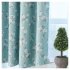 Bombax Flower Printing Curtains for Bedroom Living Room Balcony Window Shading blue 1 5m wide x 2m high punch