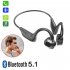 Bone Conduction Bluetooth compatible  Headset Wireless Hanging Neck Hanging Ear Running Sports Headphones Black
