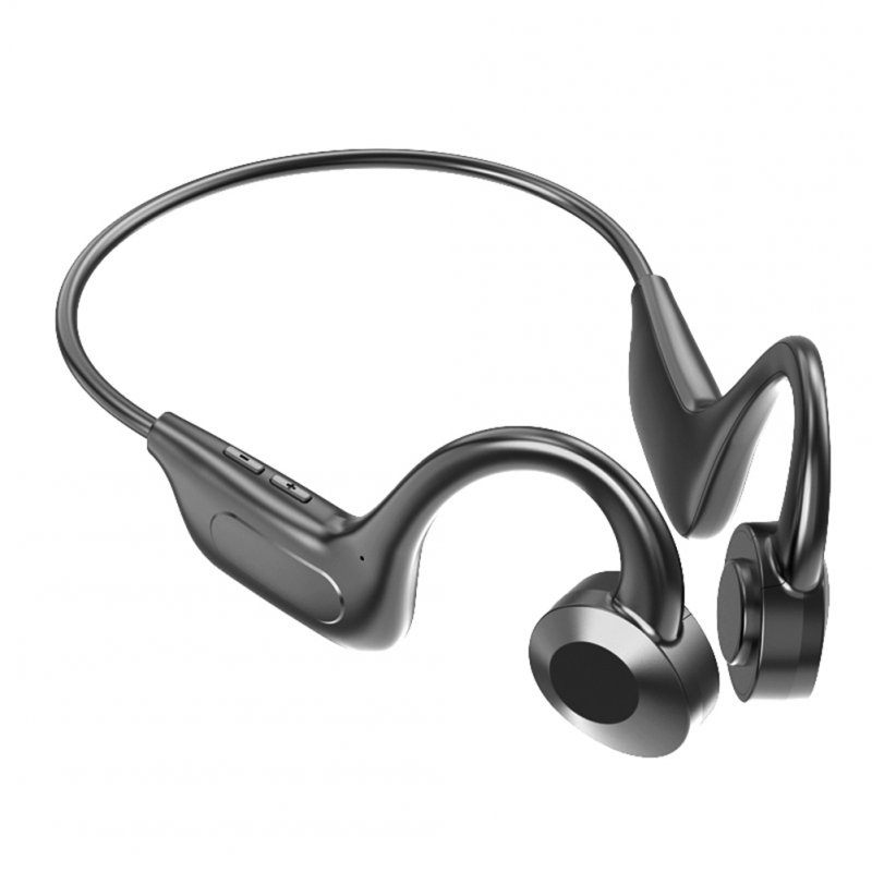 Bone Conduction Bluetooth-compatible  Headset Wireless Hanging Neck Hanging Ear Running Sports Headphones Black