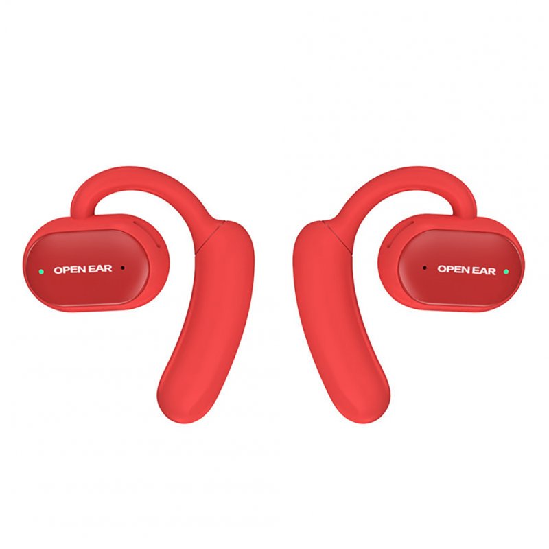 Bone Conduction Earphone Wireless Bluetooth-compatible 5.0 Headset Waterproof Sports Fitness Noise-cancelling Sleeping Earbuds red