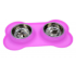 Bone Shaped Silicone Cat Dog Bowl Stainless Steel Pet Feeder Non Skid Pet Bowls for Pets