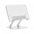 Book Stand For Reading Height Adjustable Book Holder Hands Free Folding Reading Stand Aluminium Alloy Base For Displaying Cookbook Sheet Music Laptop Silver  wo