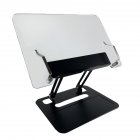 Book Stand For Reading Height Adjustable Book Holder Hands Free Folding Reading Stand Aluminium Alloy Base For Displaying Cookbook Sheet Music Laptop Black (acrylic aluminum base)