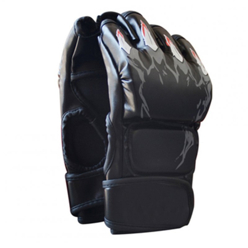 Boxing Gloves Flames Free Combat Gloves Training Sandbag Boxing Gloves black_As shown