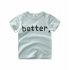 Boy Cotton Short Sleeve T Shirt with Cute Letter Printing Birthday Festival Gift