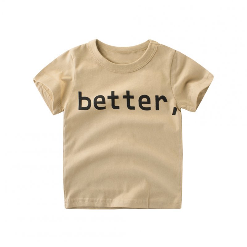 Boy Cotton Short-Sleeve T-Shirt with Cute Letter Printing Birthday Festival Gift