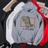 Boy Girl Hoodie Sweatshirt Cartoon Dinosaur Printing Spring Autumn Loose Student Pullover Tops Gray S