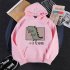 Boy Girl Hoodie Sweatshirt Cartoon Dinosaur Printing Spring Autumn Student Loose Pullover Tops Pink XXXL