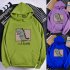 Boy Girl Hoodie Sweatshirt Cartoon Dinosaur Printing Loose Spring Autumn Student Pullover Tops Purple M