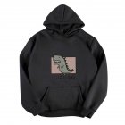 Boy Girl Hoodie Sweatshirt Cartoon Dinosaur Printing Spring Autumn Loose Student Pullover Tops Black XXXL