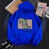 Boy Girl Hoodie Sweatshirt Cartoon Dinosaur Printing Loose Spring Autumn Student Pullover Tops Blue M