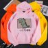 Boy Girl Hoodie Sweatshirt Cartoon Dinosaur Printing Spring Autumn Student Loose Pullover Tops Yellow M