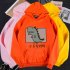 Boy Girl Hoodie Sweatshirt Cartoon Dinosaur Printing Spring Autumn Student Loose Pullover Tops Yellow M